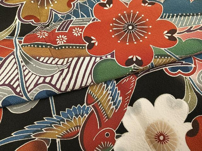 平和屋着物●豪華振袖　紅型　花鳥文　暈し染め　正絹　逸品　AABG8545ph