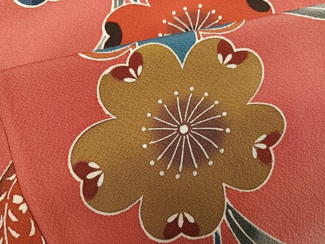 平和屋着物●豪華振袖　紅型　花鳥文　暈し染め　正絹　逸品　AABG8545ph