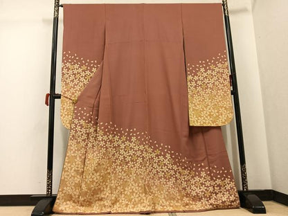 平和屋着物●豪華振袖　舞桜文　金彩　やまと誂製　正絹　逸品　AABG8548ph
