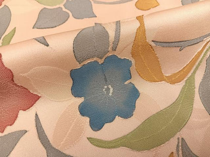 平和屋着物●上質な小紋　地紋起こし　草花文　正絹　逸品　AABG8553ph