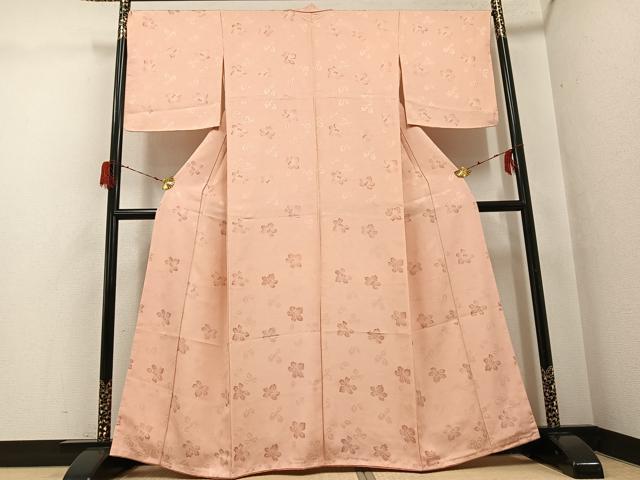 平和屋着物●上質な小紋　地紋起こし　蔦の葉地紋　正絹　逸品　未使用　AABG8554ph