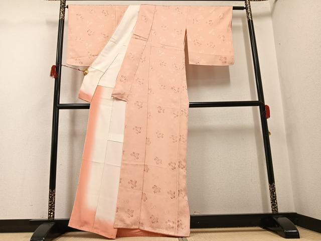 平和屋着物●上質な小紋　地紋起こし　蔦の葉地紋　正絹　逸品　未使用　AABG8554ph