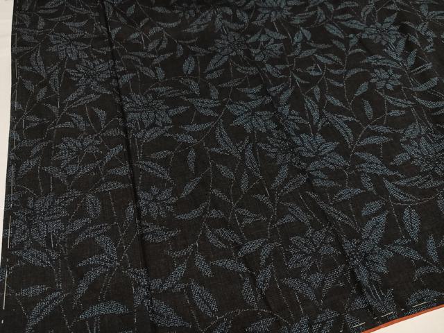 平和屋着物●本場結城紬　重要無形文化財　100亀甲　草花文　正絹　逸品　未使用　AABG8556ph