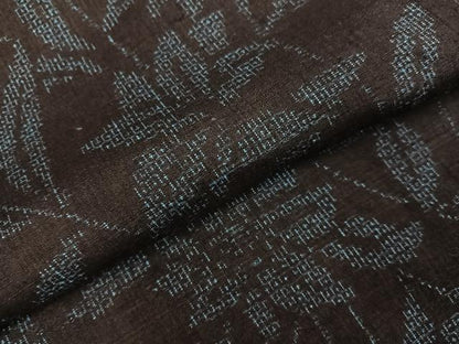 平和屋着物●本場結城紬　重要無形文化財　100亀甲　草花文　正絹　逸品　未使用　AABG8556ph