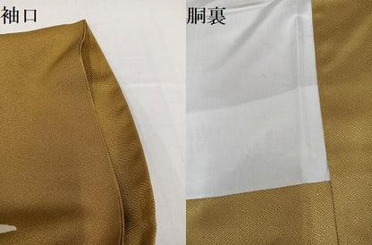 平和屋着物●訪問着　手描き　枝花文　暈し染め　金彩　正絹　逸品　AABG8559ph