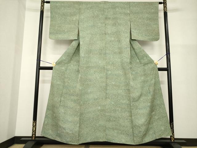 平和屋着物▽上質な小紋 単衣 霞文 ろうけつ染 正絹 逸品 AABG8563ck