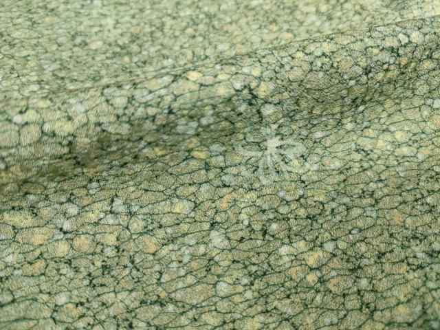 平和屋着物▽上質な小紋 単衣 霞文 ろうけつ染 正絹 逸品 AABG8563ck