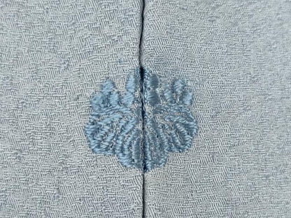 平和屋着物▽無地絵羽訪問着 単衣 中国三大刺繍 スワトウ刺繍 汕頭刺繍 冊子花鳥文 薄鼠色 正絹 逸品 AABG8571ck