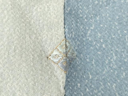 平和屋着物▽上質な小紋　単衣　作家物　洛中洛外　間道　暈し染め　鬼しぼ縮緬　正絹　逸品　AABG8576ck