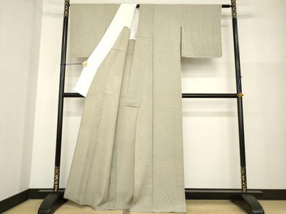 平和屋着物▽上質な小紋 単衣 箔散らし文様 正絹 逸品 未使用 AABG8580ck