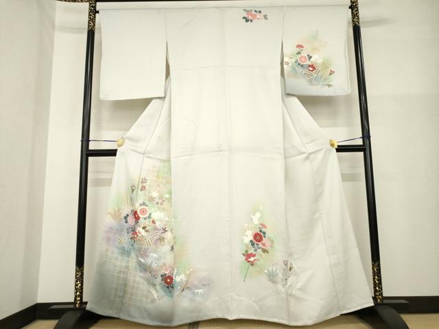 平和屋着物▽訪問着　単衣　友禅　花籬文　暈し染め　金彩　正絹　逸品　AABI8811ck