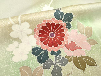 平和屋着物▽訪問着　単衣　友禅　花籬文　暈し染め　金彩　正絹　逸品　AABI8811ck