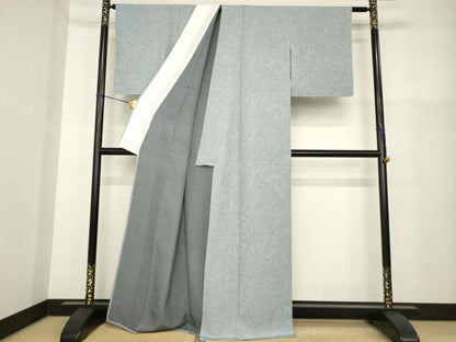 平和屋着物▽上質な小紋 単衣 墨流し文様 正絹 逸品 AABG8595ck