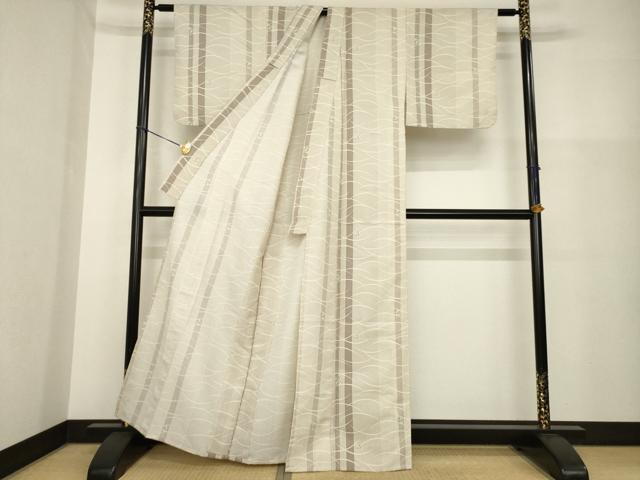 平和屋着物▽小紋 単衣 芝 洗える着物 AABG8597ck