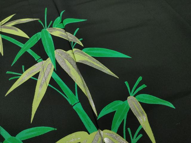 平和屋着物▽訪問着 単衣 片身替わり 笹竹文 ふくら雀 洗える着物 AABG8607ck