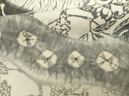 平和屋着物▽訪問着 単衣 紬地 型染め 道長花唐草文 正絹 逸品 AABG8613ck