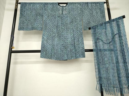 平和屋着物▽道行コート スリーシーズン 春夏秋 塵除け ショールセット 正絹 逸品 AABG8615ck