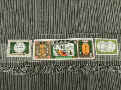平和屋着物▽本塩沢 単衣 やまだ織 正絹 逸品 AABG8616ck