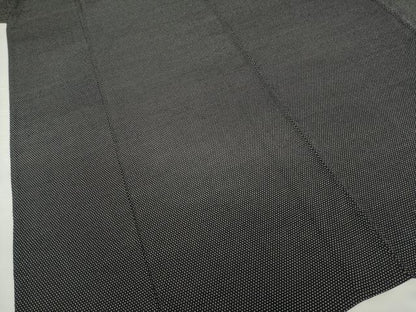 平和屋着物▽本塩沢　単衣　蚊絣　黒地　証紙付き　正絹　逸品　AABG8618ck
