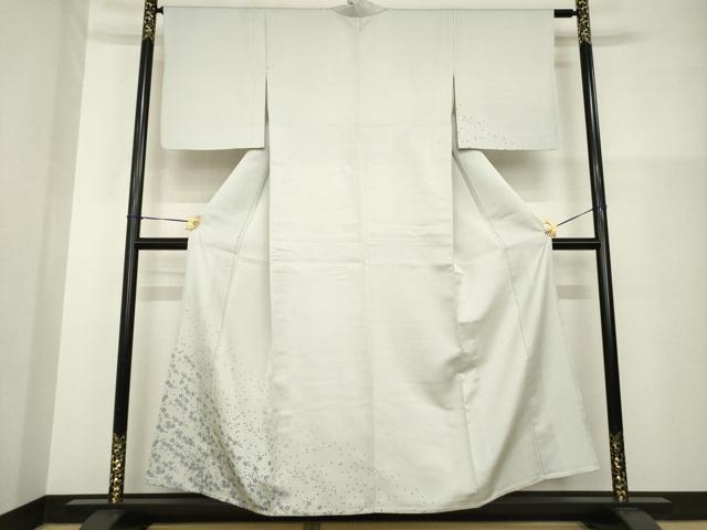 平和屋着物▽お召 訪問着 単衣 舞桜 正絹 逸品 AABG8621ck