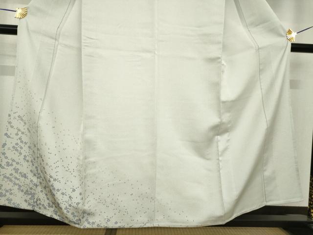 平和屋着物▽お召 訪問着 単衣 舞桜 正絹 逸品 AABG8621ck