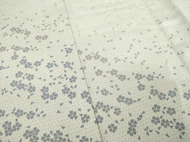 平和屋着物▽お召 訪問着 単衣 舞桜 正絹 逸品 AABG8621ck