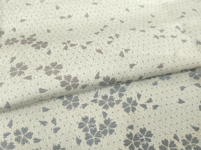 平和屋着物▽お召 訪問着 単衣 舞桜 正絹 逸品 AABG8621ck