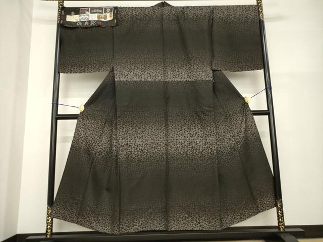 平和屋着物▽男性 桝屋儀兵衛 本場大島紬 単衣 氷割文様 奄美織物 キングサイズ 証紙付き 正絹 逸品 AABG8626ck