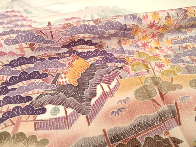 平和屋着物▽本加賀友禅作家 小林賢一郎 色留袖 単衣 風景文 正絹 逸品 AABG8634ck
