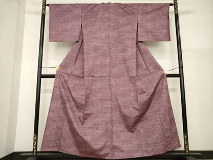 平和屋着物▽上質な紬　単衣　霞文　正絹　逸品　AABG8635ck