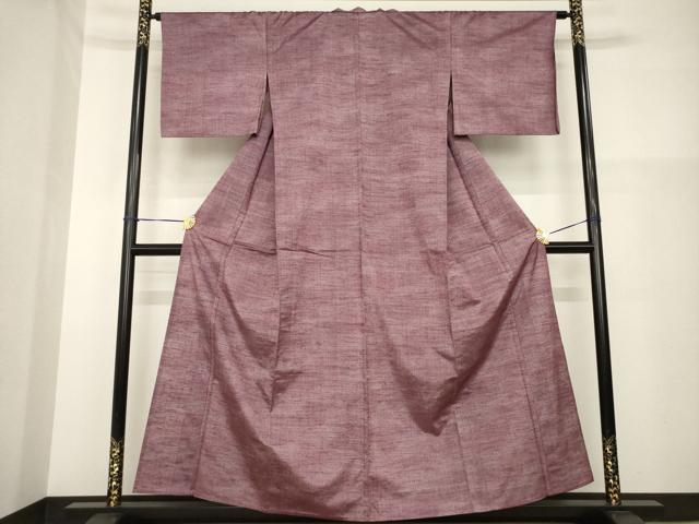 平和屋着物▽上質な紬　単衣　霞文　正絹　逸品　AABG8635ck