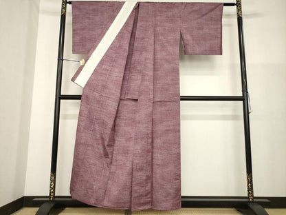 平和屋着物▽上質な紬　単衣　霞文　正絹　逸品　AABG8635ck