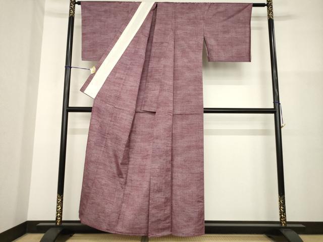 平和屋着物▽上質な紬　単衣　霞文　正絹　逸品　AABG8635ck