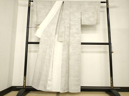 平和屋着物▽京友禅作家　黒島敏　小紋　単衣　霞文　暈し染め　丹後ちりめん　反端付き　正絹　逸品　AABG8636ck