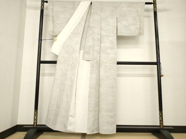 平和屋着物▽京友禅作家　黒島敏　小紋　単衣　霞文　暈し染め　丹後ちりめん　反端付き　正絹　逸品　AABG8636ck