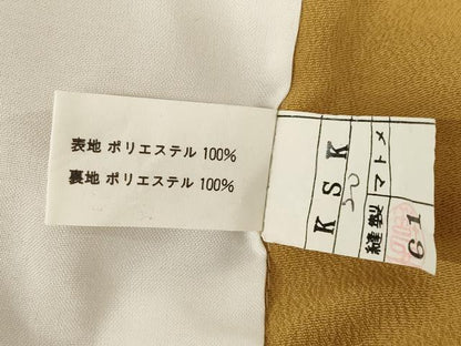 平和屋着物▽色無地 単衣 山吹茶色 洗える着物 AABG8640ck