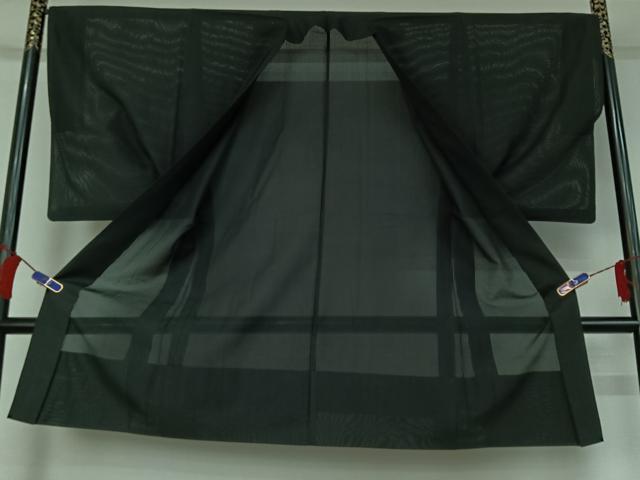 平和屋着物▽男性 羽織 スリーシーズン 春夏秋 塵除け 暗黒色 正絹 逸品 AABG8645jh