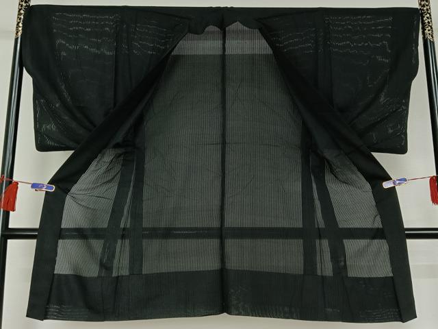 平和屋着物▽男性 羽織 スリーシーズン 春夏秋 塵除け 暗黒色 正絹 逸品 AABG8646jh