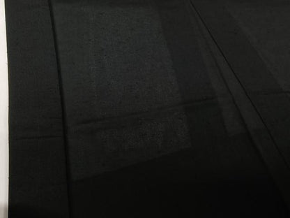 平和屋着物▽男性　羽織　黒紋付　暗黒色　正絹　逸品　AABG8647jh