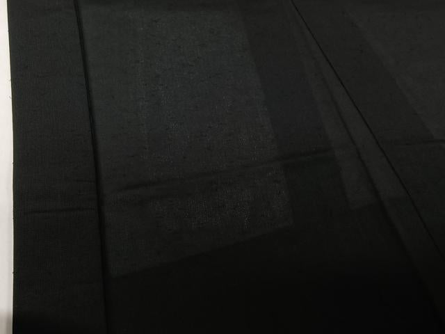 平和屋着物▽男性　羽織　黒紋付　暗黒色　正絹　逸品　AABG8647jh