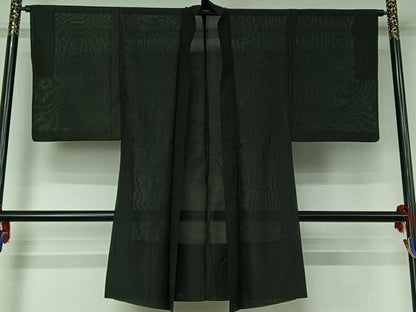 平和屋着物▽男性 羽織 スリーシーズン 春夏秋 塵除け 縞 正絹 逸品 AABG8648jh