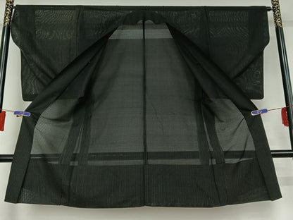 平和屋着物▽男性 羽織 スリーシーズン 春夏秋 塵除け 縞 正絹 逸品 AABG8648jh