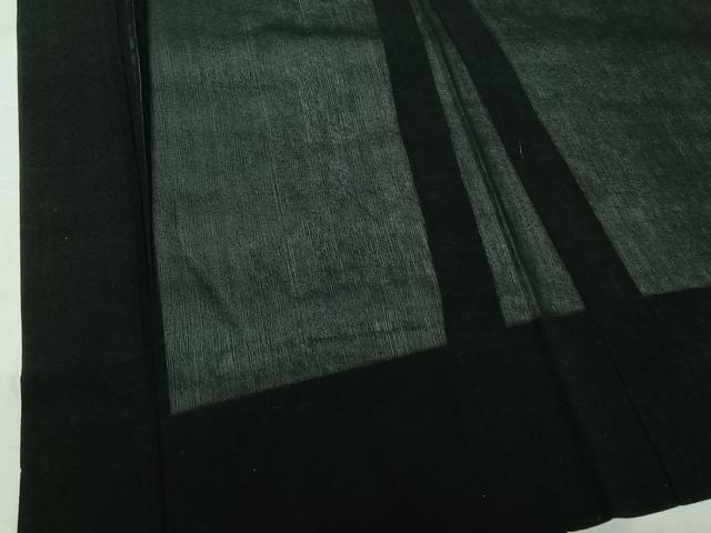 平和屋着物▽男性 羽織 黒紋付 スリーシーズン 春夏秋 暗黒色 正絹 逸品 AABG8649jh