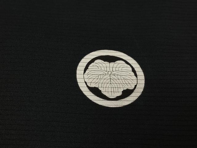平和屋着物▽男性　羽織　黒紋付　暗黒色　正絹　逸品　AABG8651jh