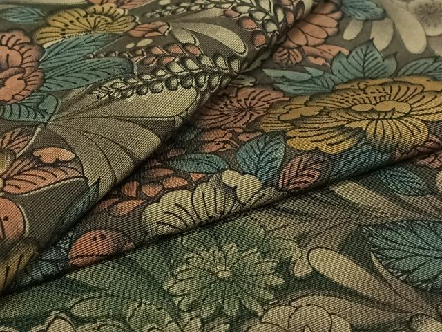 平和屋着物▽上質な小紋 単衣 紬地 辻が花 正絹 逸品 AABG8653jh