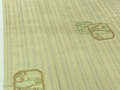平和屋着物▽上質な紬 単衣 流水文 正絹 逸品 AABG8654jh