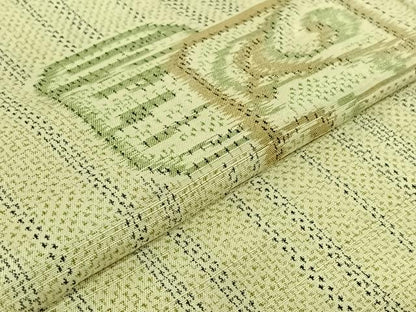 平和屋着物▽上質な紬 単衣 流水文 正絹 逸品 AABG8654jh