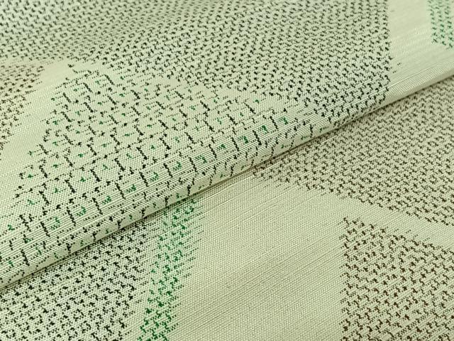 平和屋着物▽上質な紬 単衣 幾何学文様 ロング丈 正絹 逸品 AABG8655jh