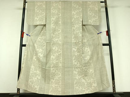 平和屋着物▽本場結城紬 重要無形文化財 単衣 80亀甲 花間道 正絹 逸品 AABG8658jh