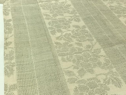 平和屋着物▽本場結城紬 重要無形文化財 単衣 80亀甲 花間道 正絹 逸品 AABG8658jh
